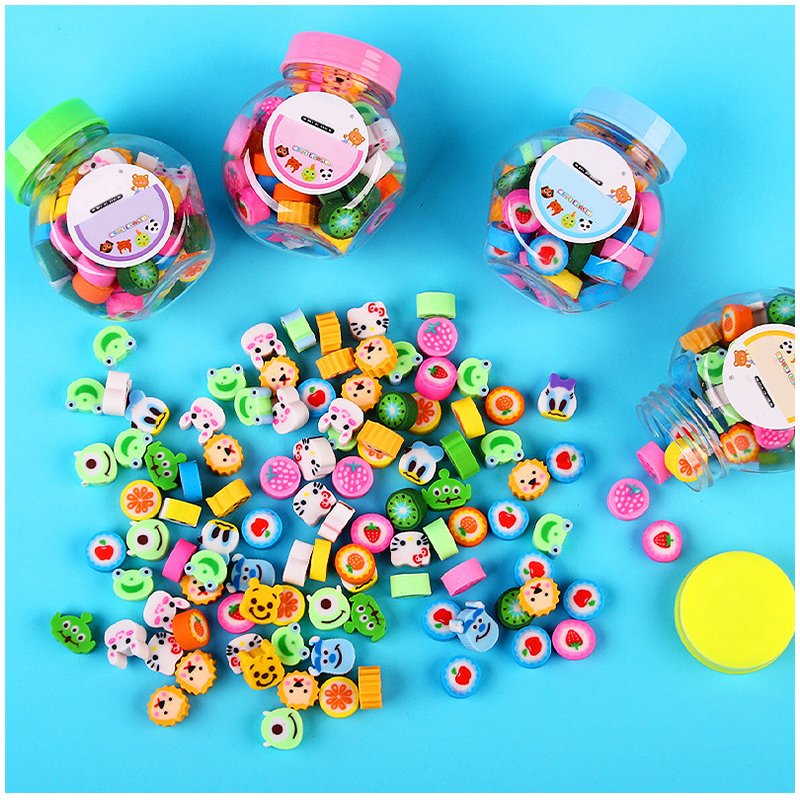 Custom children's Pencil Erasers School Stationery Eraser Kids Fruit Shape Cute Small Eraser