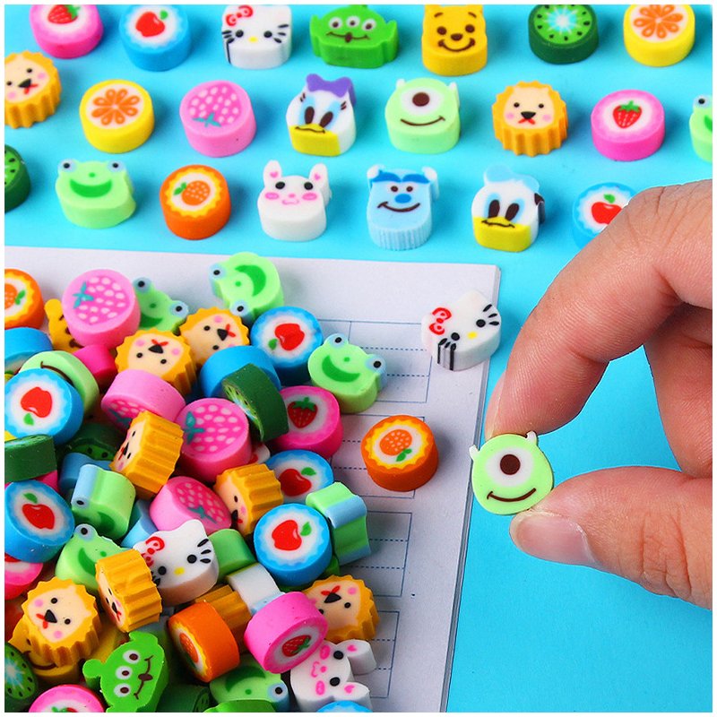 Custom children's Pencil Erasers School Stationery Eraser Kids Fruit Shape Cute Small Eraser