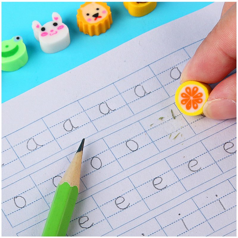 Custom children's Pencil Erasers School Stationery Eraser Kids Fruit Shape Cute Small Eraser