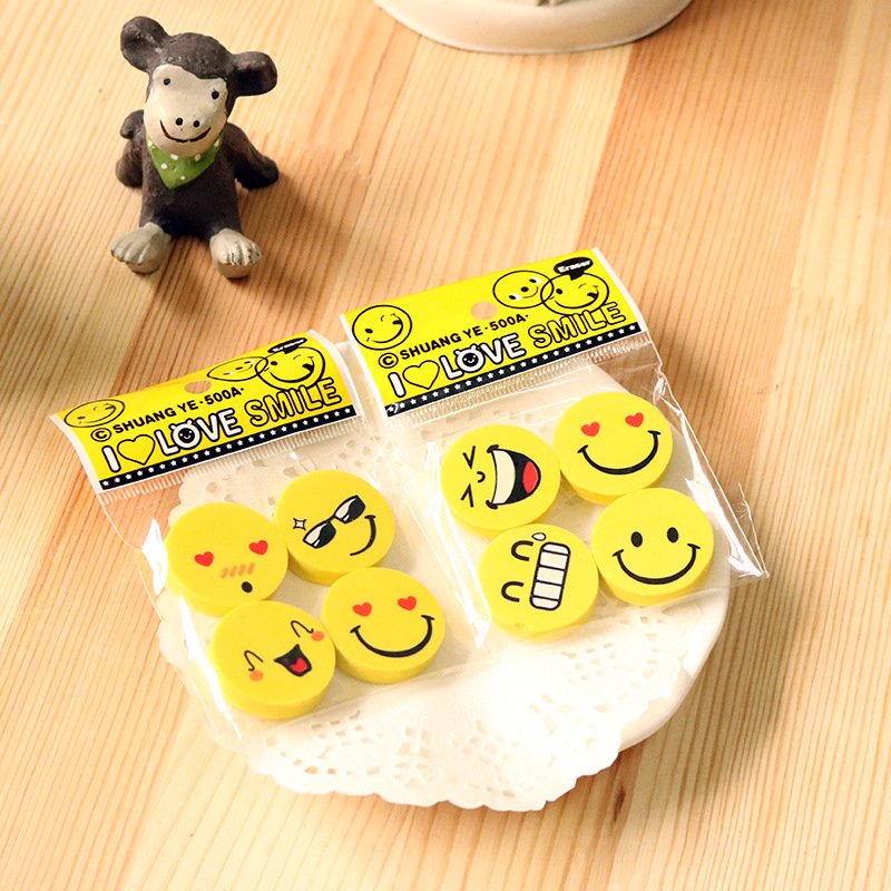 Smiley Eraser Pencil Erasers, Erasers for Kids School Supplies Mini Eraser for Students Fun ,Cute Erasers