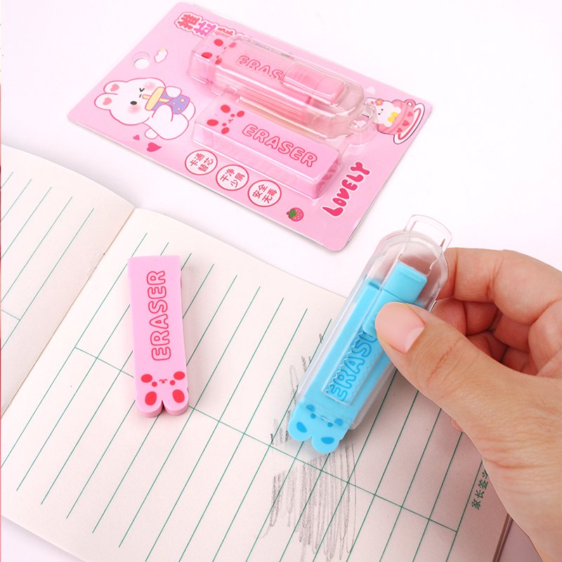 School Stationery Cartoon Custom push-pull School Kawaii Pencils Eraser For Children