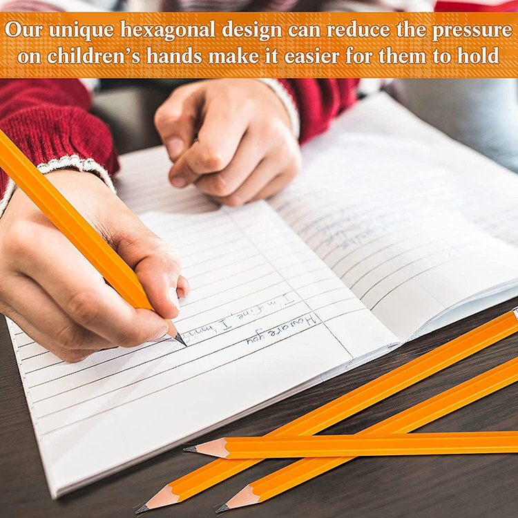 Factory Cheapest pencils Customized Eco Friendly Kids Drawing 2b HB Yellow Wooden Hexagonal pencils Set With eraser For Japan