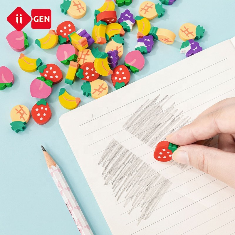 IIGEN fruit drink bottle eraser fun children's eraser cartoon modeling student cleaning eraser box