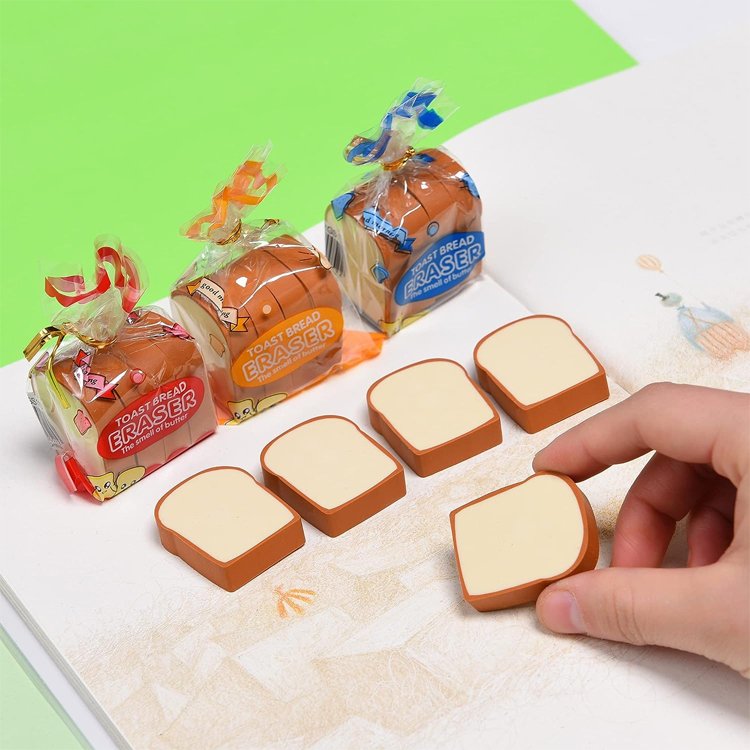 Cute Bread Design Creative Eraser School Student Stationary Children's day Christmas Gift