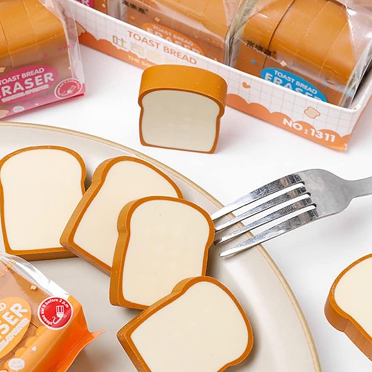 Cute Bread Design Creative Eraser School Student Stationary Children's day Christmas Gift