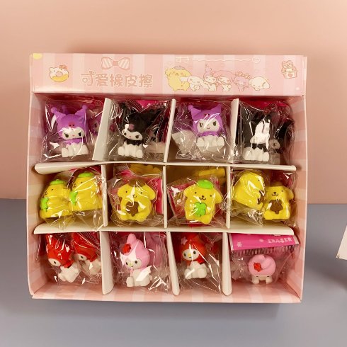 Cartoon eraser fun doll elementary school students pencil eraser learning stationery