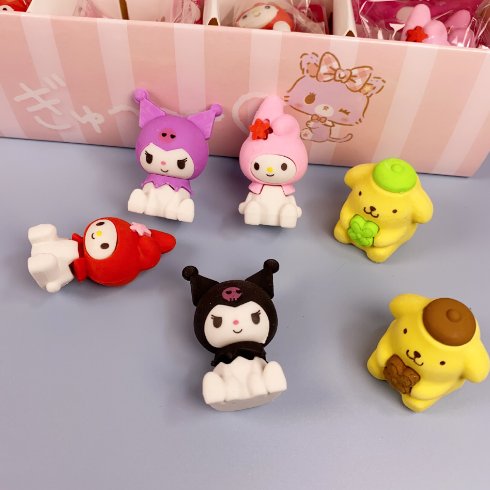 Cartoon eraser fun doll elementary school students pencil eraser learning stationery