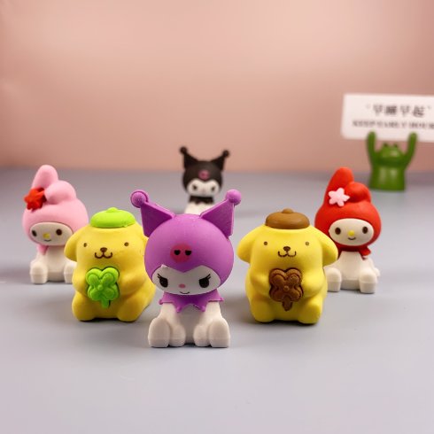 Cartoon eraser fun doll elementary school students pencil eraser learning stationery