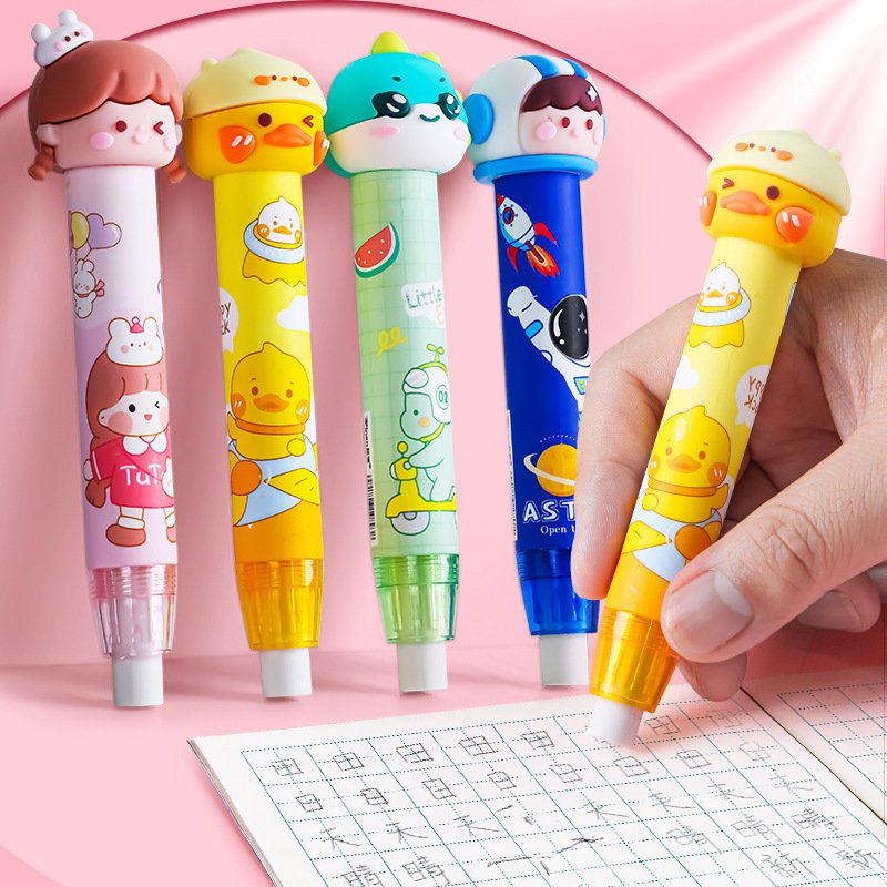 Creative and Cute Cartoon Press Eraser for Students with High Appearance Scalable and Clean Press Eraser Kids Rewards Erasers