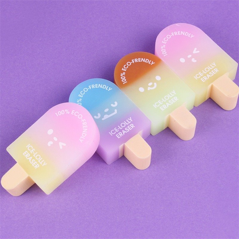 School eraser, student learning supplies, eraser without chips or marks, children's return to school gift, ice cream eraser