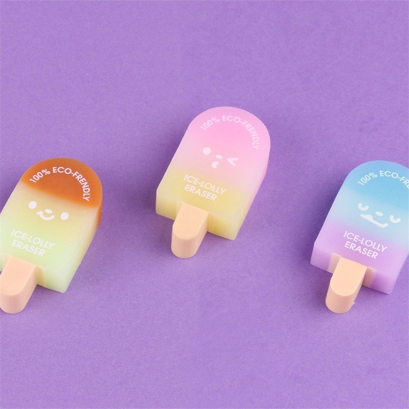 School eraser, student learning supplies, eraser without chips or marks, children's return to school gift, ice cream eraser