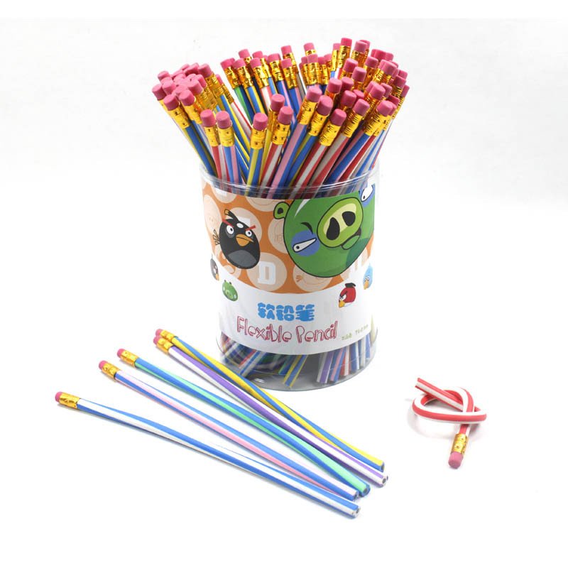 Funny Magic Soft Pencils Custom Kids Children Students Writing Flexible Bendable Pencils With Eraser