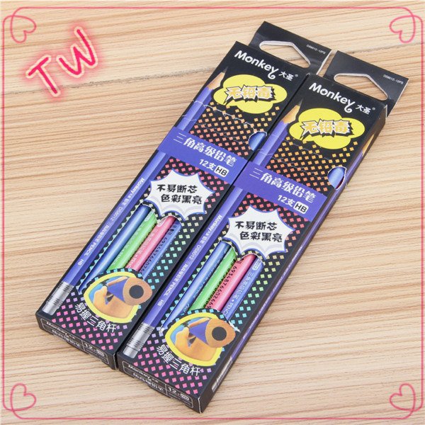 stationery school environment kids painting HB wooden colorful pencils with black lead 135