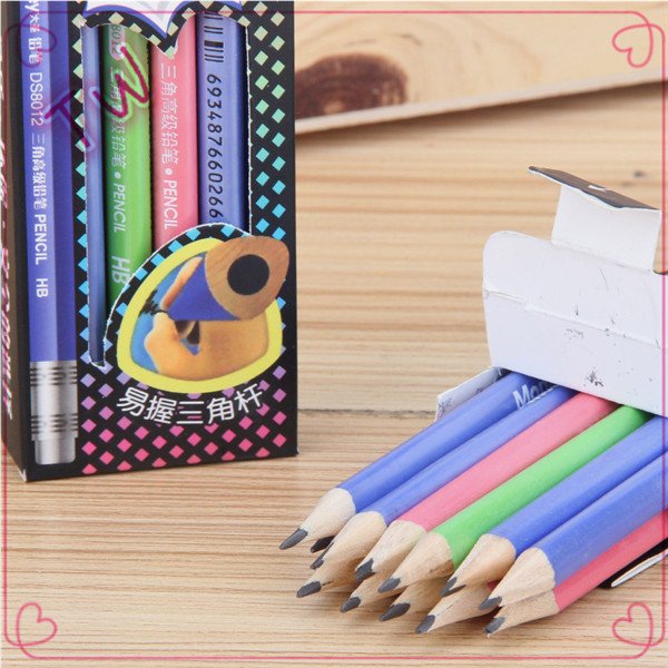 stationery school environment kids painting HB wooden colorful pencils with black lead 135