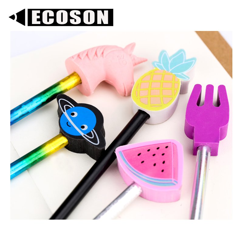China Good Quality Cheap Customized Logo Finger Fancy Pencil Topper Eraser Marketing Gifts Products Promotional Business Gift