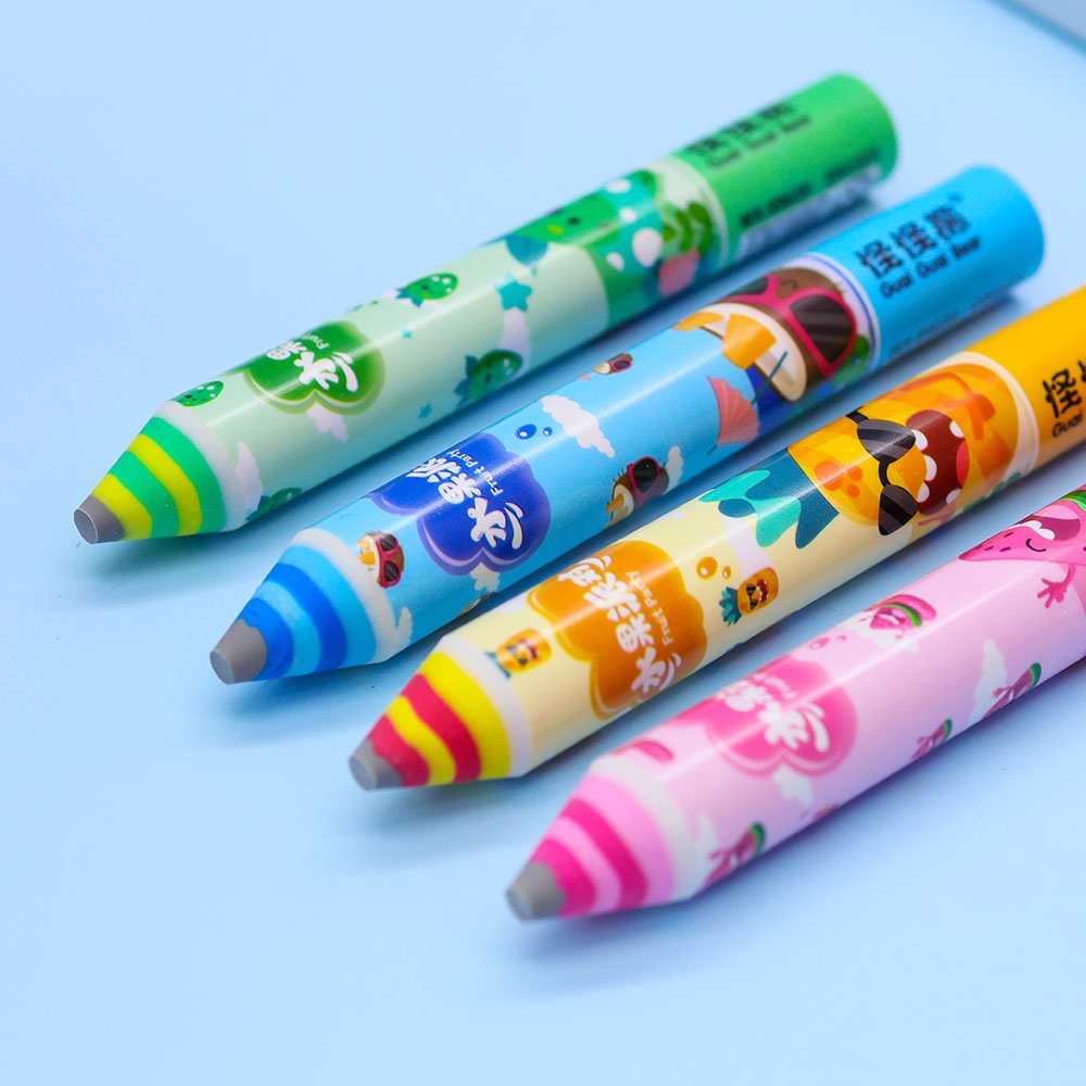 Fruit Party Cute Apple Eraser pen shape eraser for children cylinder lovely colored wholesale student stationery factory Rex