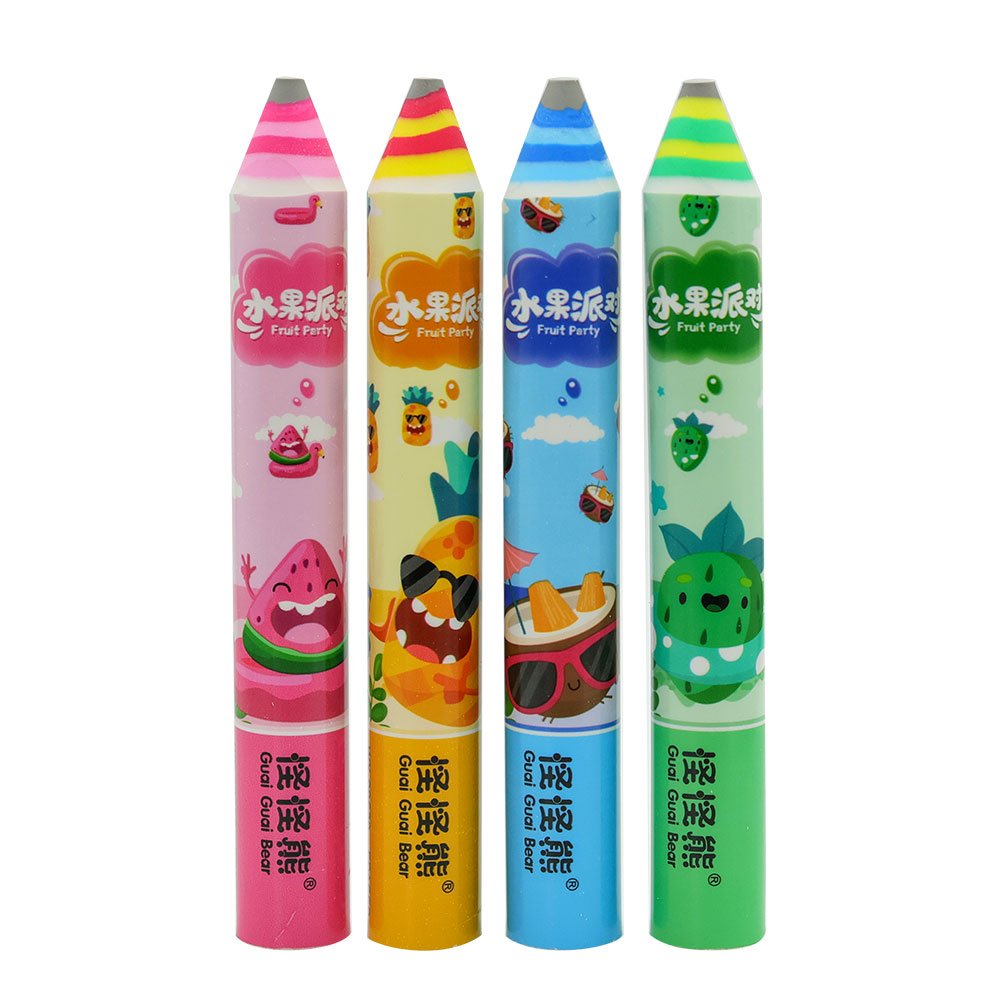 Fruit Party Cute Apple Eraser pen shape eraser for children cylinder lovely colored wholesale student stationery factory Rex