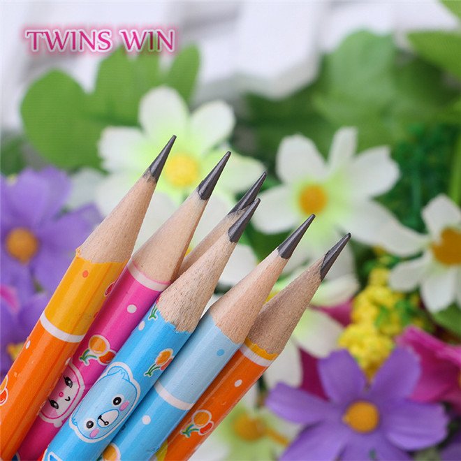 America popular sell cheap school stationery items list free sample wooden pencils 3d cartoon black lead pencil with top eraser