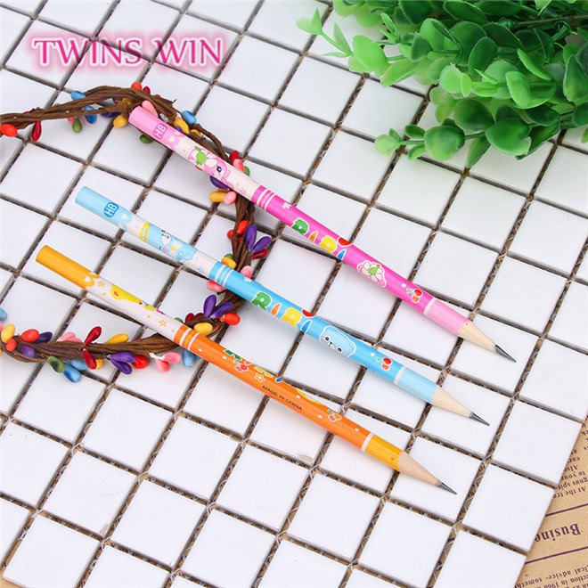 America popular sell cheap school stationery items list free sample wooden pencils 3d cartoon black lead pencil with top eraser