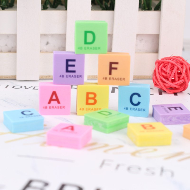 Stationery Toys Cute Education Rubber mini erasers for kids Gum Kids digit figure Eraser block Letter eraser