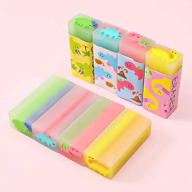 Creative Easy Clean Funny Cartoon Cute Candy Dinosaur Soft Erasers for Kids Rubber Kawaii Stationery School Office Supplies