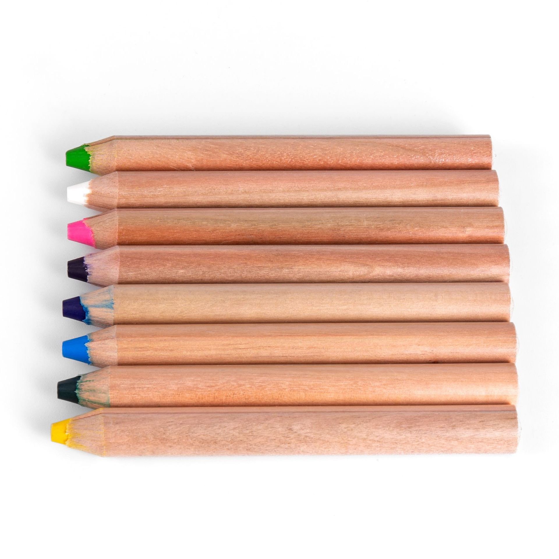 High Quality Large Size 3 In 1 Watercolor pencils Woody Wax Crayons Jumbo Wood Crayons/thick pencils Set For Kids