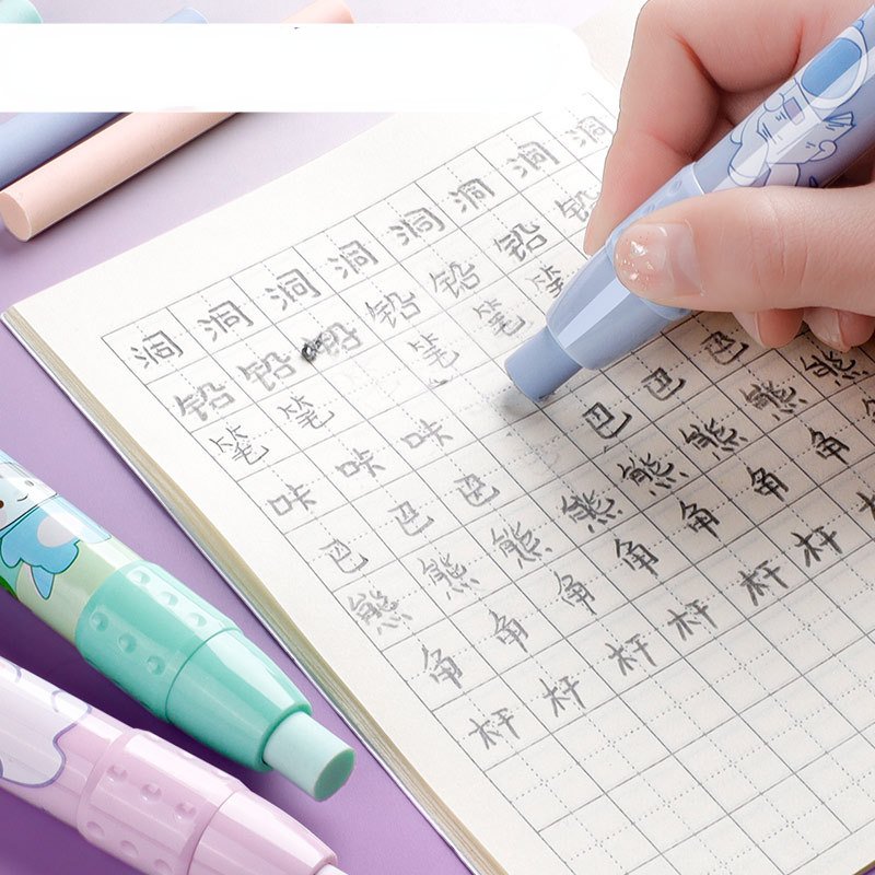 New Kawaii Stationery Erasers Cartoon Extendable Eraser Children's Eraser Set