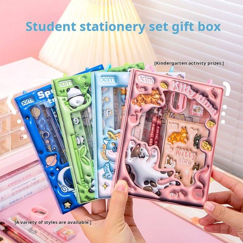 Children's gifts Student stationery set pencil case Kindergarten gift Animal school supplies pen case