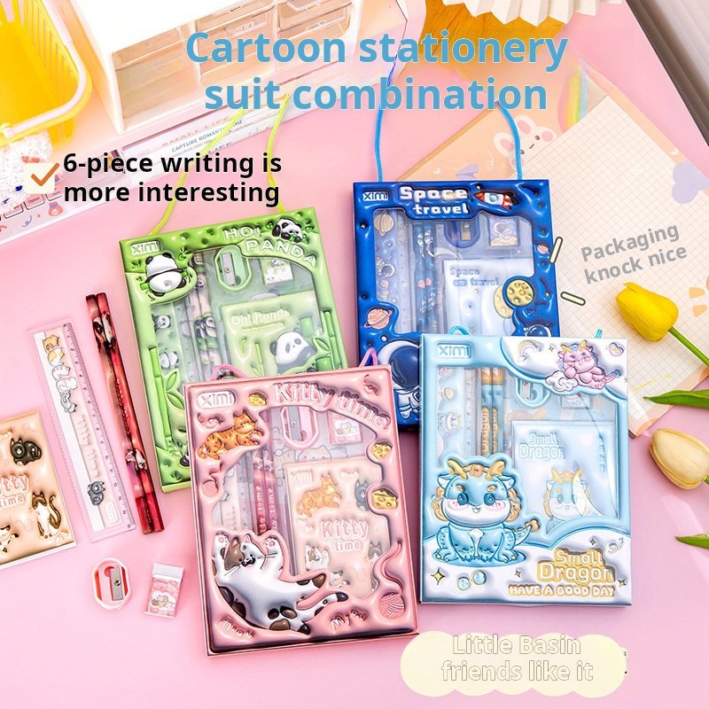 Children's gifts Student stationery set pencil case Kindergarten gift Animal school supplies pen case