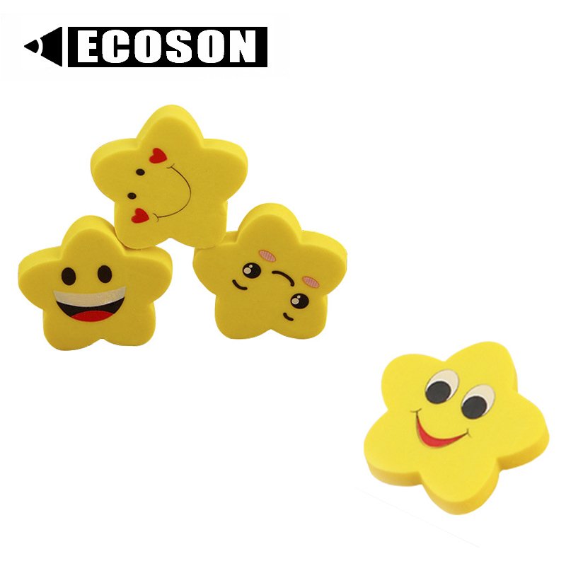 Smiley face eraser Hot Sale cheap Promotional Custom Pencil Eraser Cartoon Eraser cute For Children Stationery Wholesale