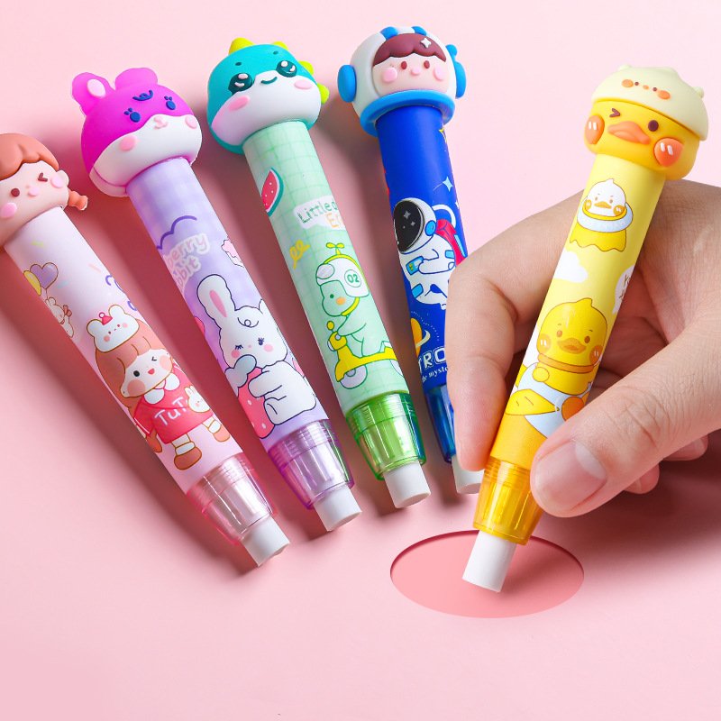 Creative and Cute Cartoon Press Eraser for Students with High Appearance Value, Scalable and Clean, Traceless Press Eraser