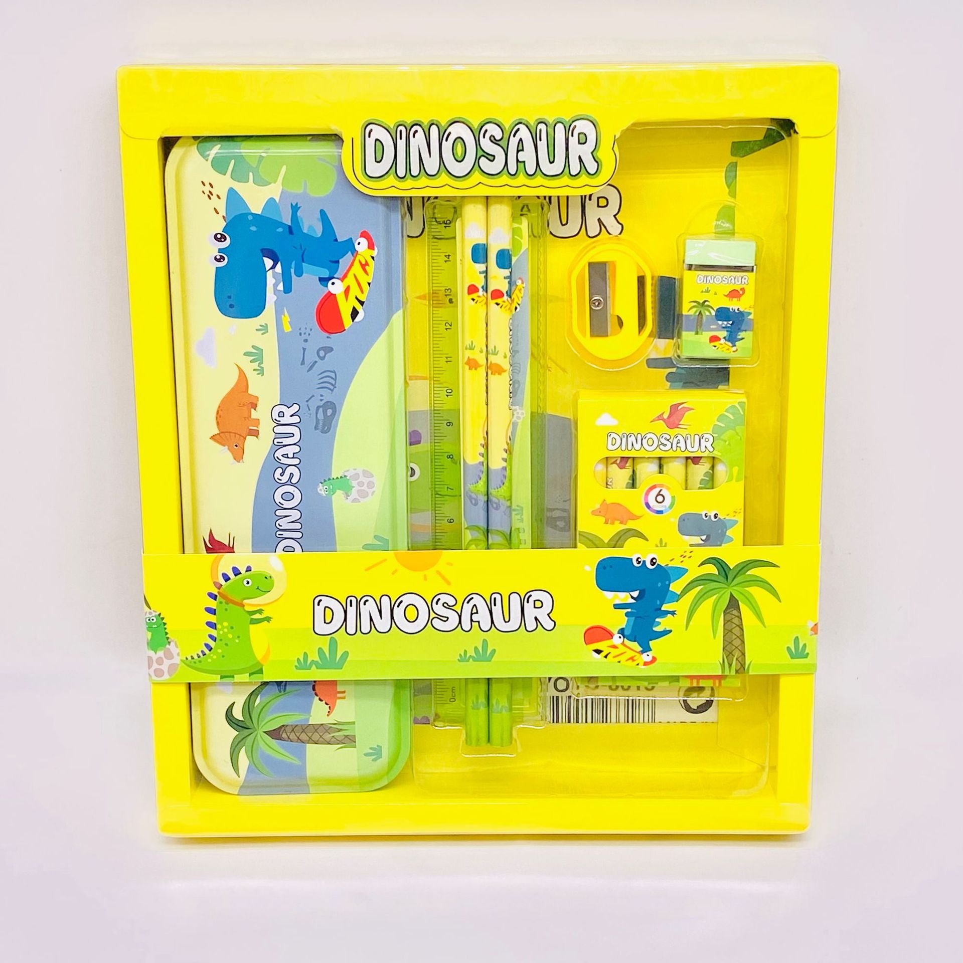 YWMX Cartoon Stationery Pencil Box Pencil Sharpener Color Crayon Children's Learning Stationery Set Gifts School bags Wholesale