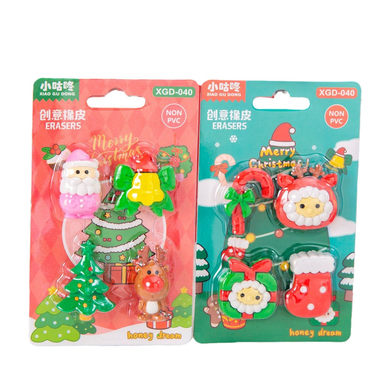 hot selling Creative Christmas gift 3d erasers for kids fancy Santa Claus cartoon stationary eraser kawai Christmas stationery