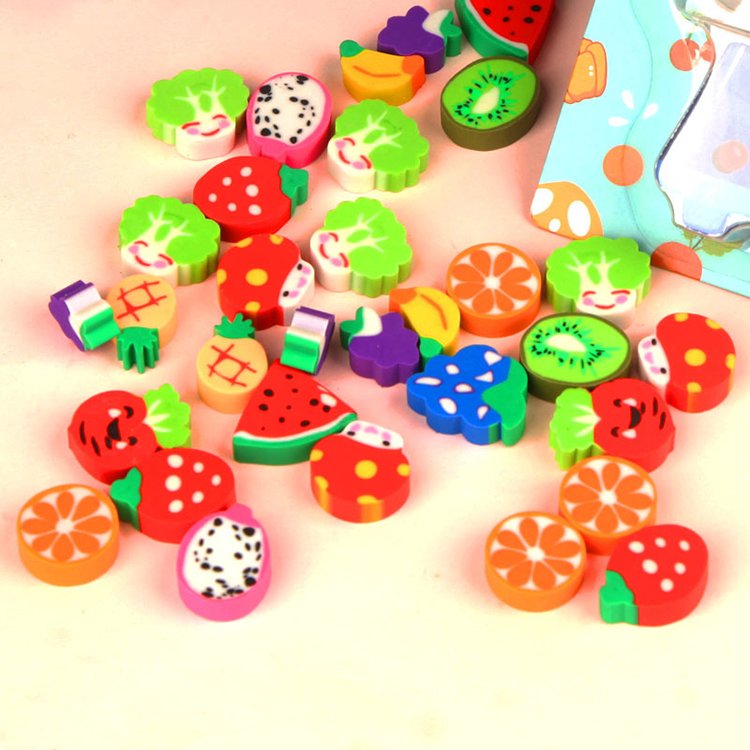 Wholesale Soft Cute Creative Kids Fruits Jelly Pencil Fruits Rubber Eraser