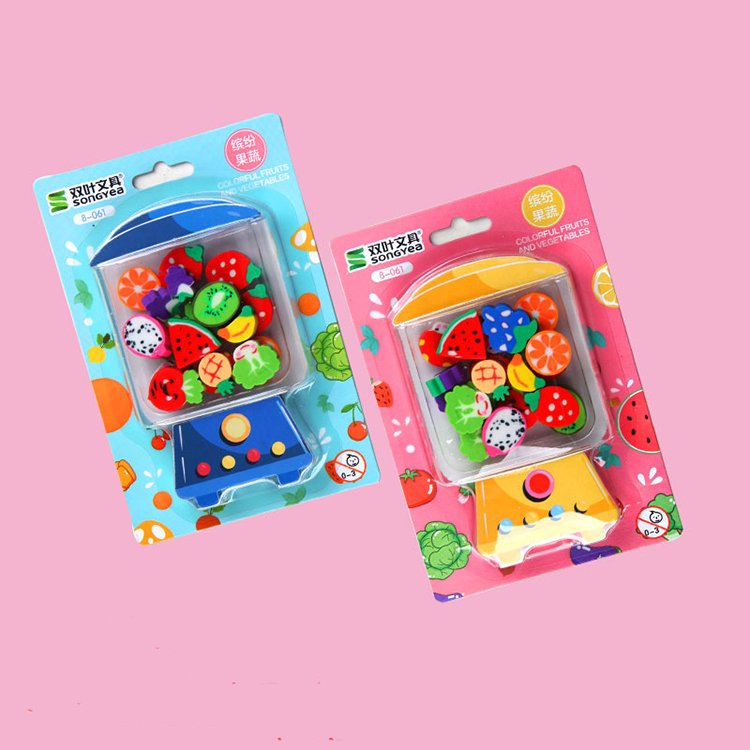 Wholesale Soft Cute Creative Kids Fruits Jelly Pencil Fruits Rubber Eraser