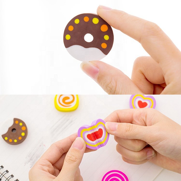 Custom School Supplies Cute stationary items Mini Rubber Erasers Children Kawaii Stationery Pencil Eraser for Kids