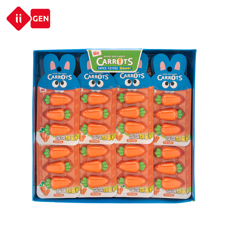 IIGEN carrot eraser fun for kids mini eraser 3d cartoon modeling children's custom eraser