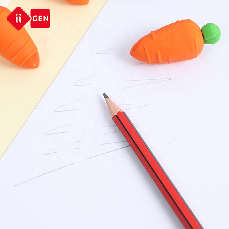 IIGEN carrot eraser fun for kids mini eraser 3d cartoon modeling children's custom eraser
