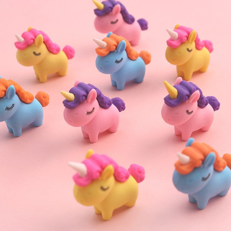Non-toxic Children's Pencil Erasers Mini Creative Cute Unicorn Pencil Erasers Set