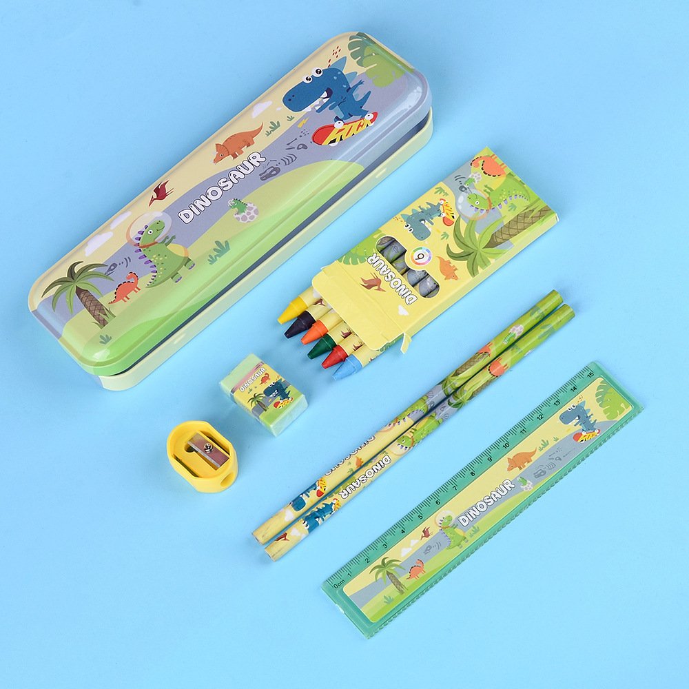 Stationery supplies, stationery gift set, 7-piece children's pencil case set, children's school stationery