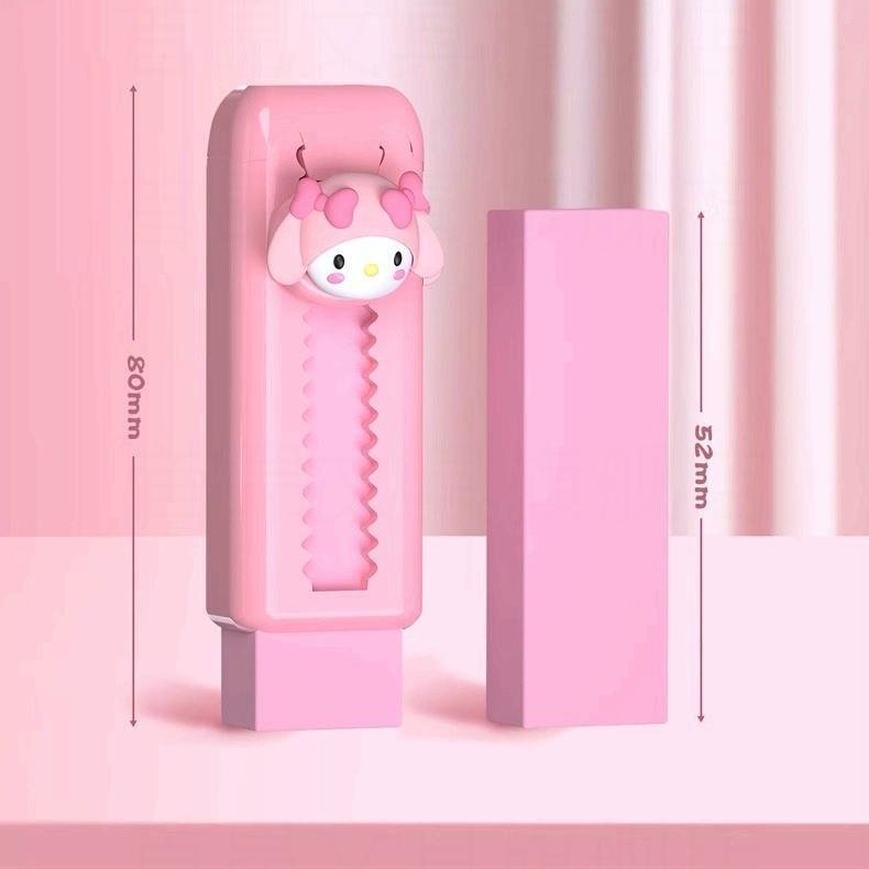 Botu new arrival mini kawaii cute sanrioed school retractable cartoon eraser students mono stationery set kids pencil erasers