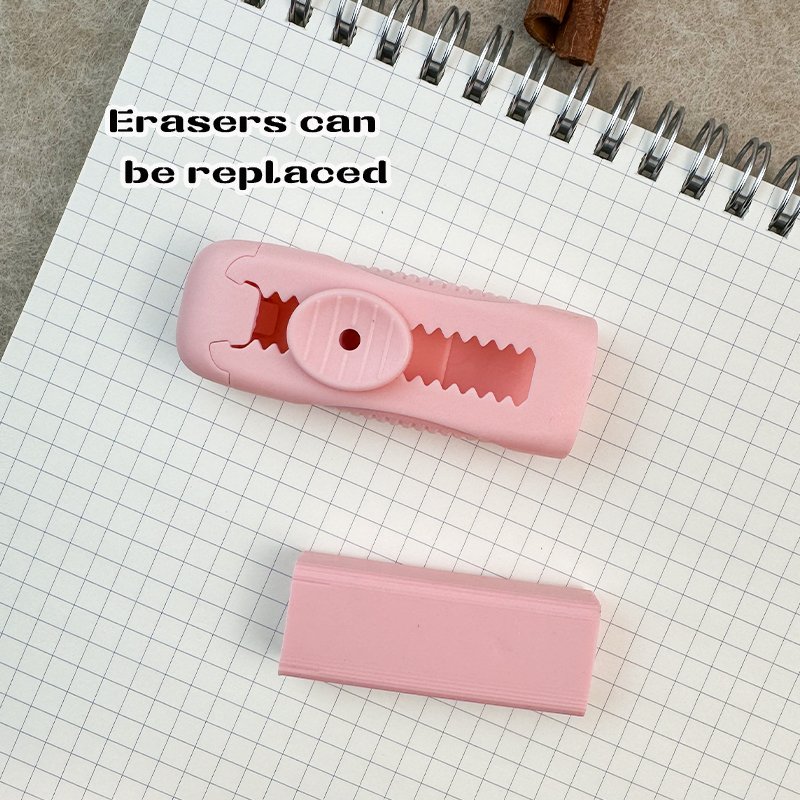 KOMI pink retractable erasers wholesale children's pencil eraser set for kids school supplies beautiful cute silgi custom logo