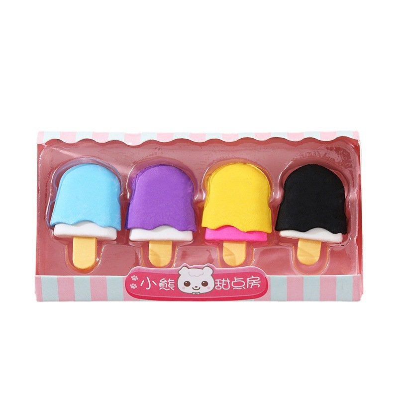 mini kawaii cute stationery food cake girl school children's kids ice cream 3d dessert eraser for children