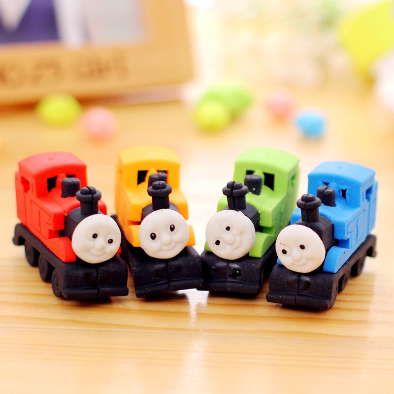 Funny Detachable Train Erasers for Boy Durable Pencil Eraser For Kids Stationery