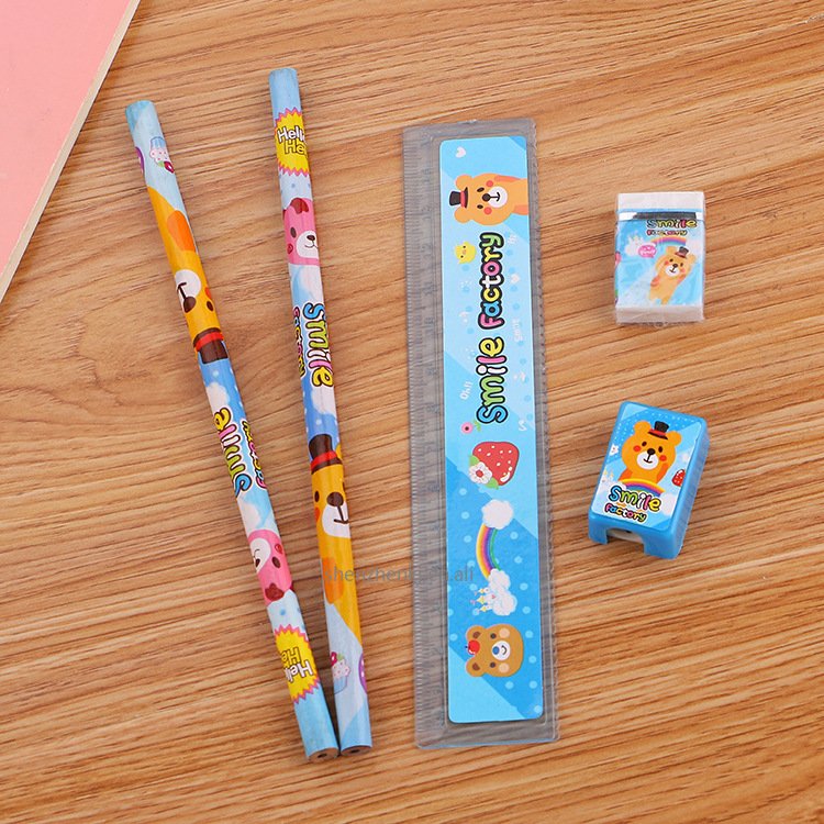 New Stationery Set Creative Children's Learning Stationery Five Piece Set Student Award Gift Box
