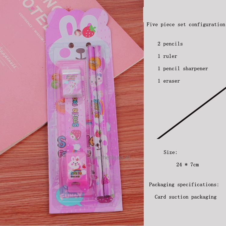 New Stationery Set Creative Children's Learning Stationery Five Piece Set Student Award Gift Box