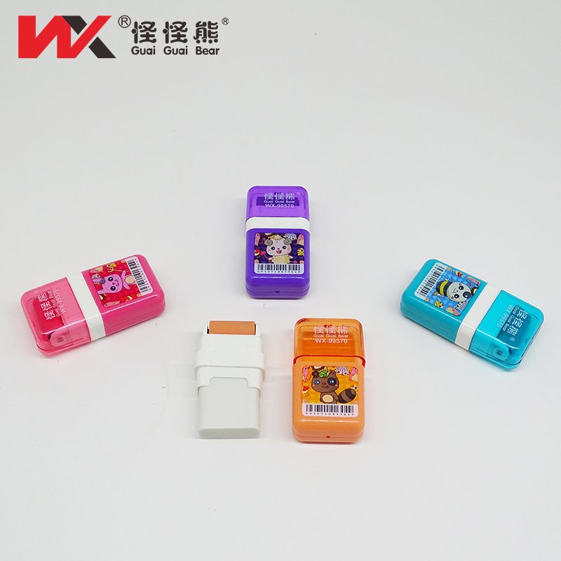 Pink color Roller Eraser children pencil Eraser kids set draw School student examination to use stationery Eraser