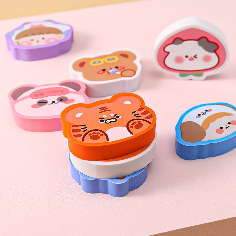 Cartoon eraser cute animal eraser children's stationery creative pencil eraser with no trace