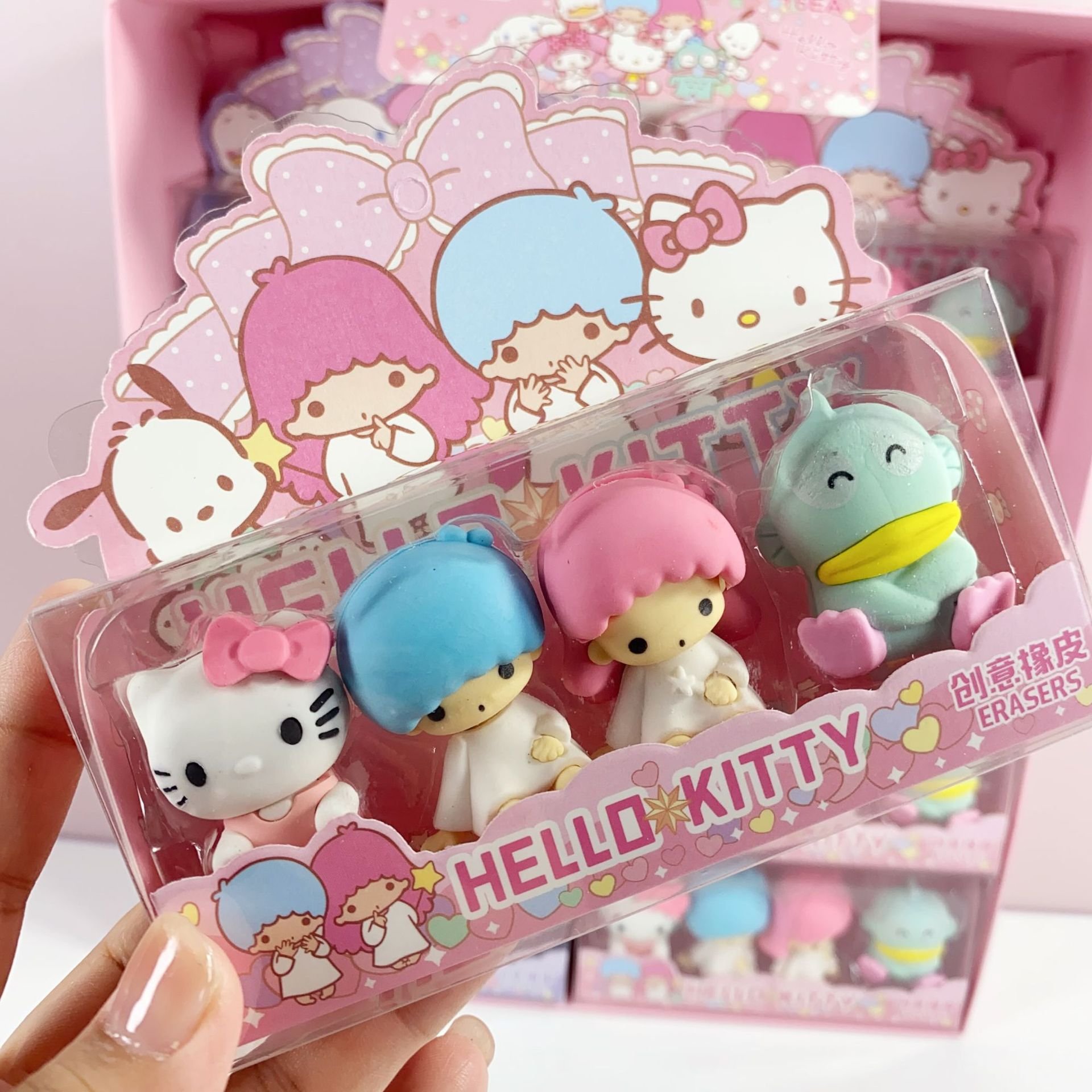 Cartoon Soft Rubber Animal Kitty Pochacco Shape Pencil Eraser For Children Cheap Wholesale School Stationery Colorful Erasers