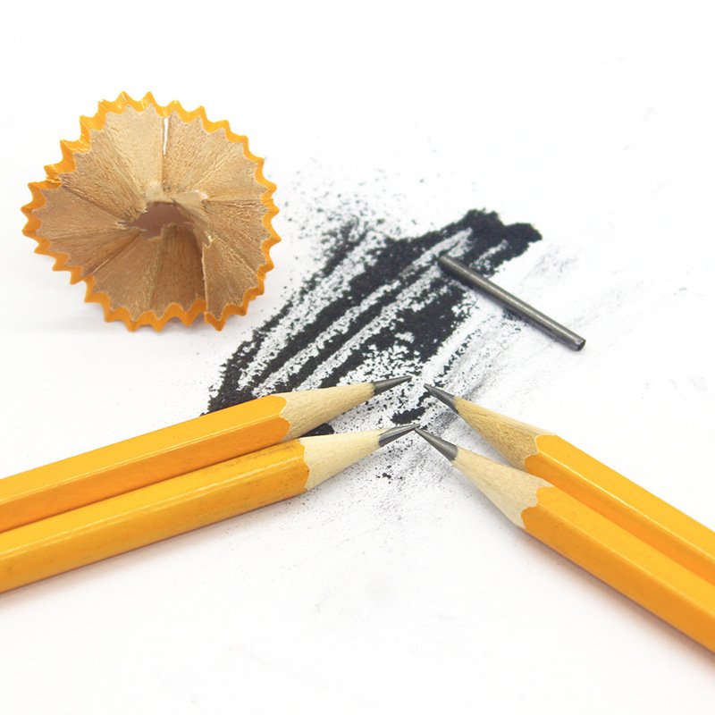 customized logo wooden hb cute yellow pencil with erase